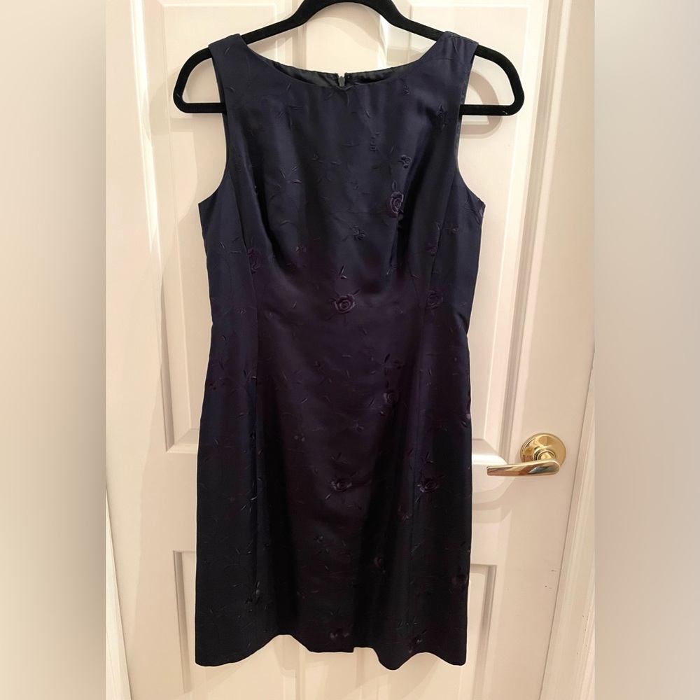 Ann Taylor Embroidered Silk Sheath Dress